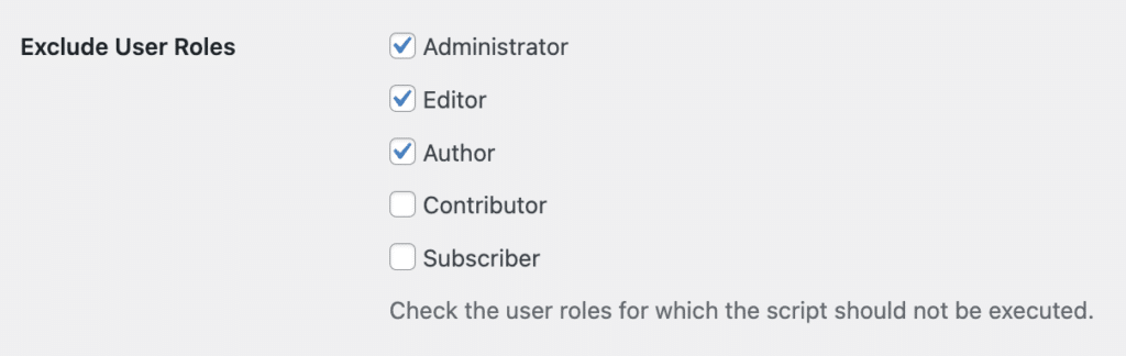 excluding user roles from tracking in ClickWhale