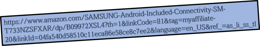 long link example from Amazon