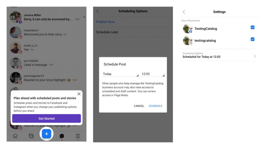 scheduling stories on Instagram